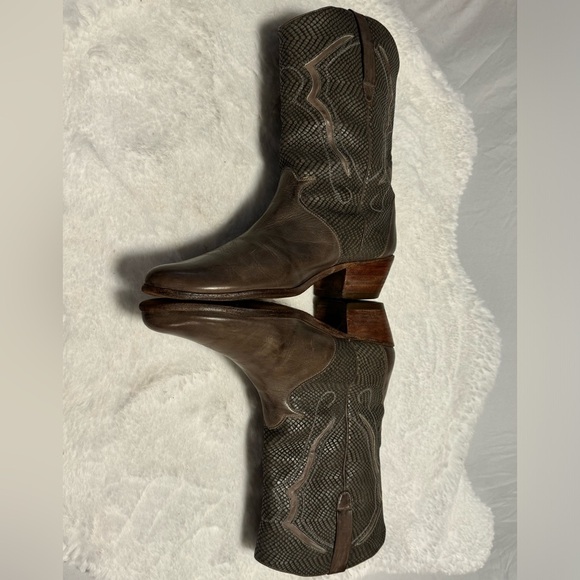 Jean Pier Clemente Vintage Leather Snakeskin Reptile Cowboy Western Boots 11.5 - Picture 9 of 16
